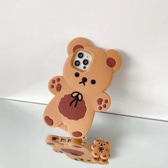 Teddy Bear Cartoon Soft Silicone Phone Case