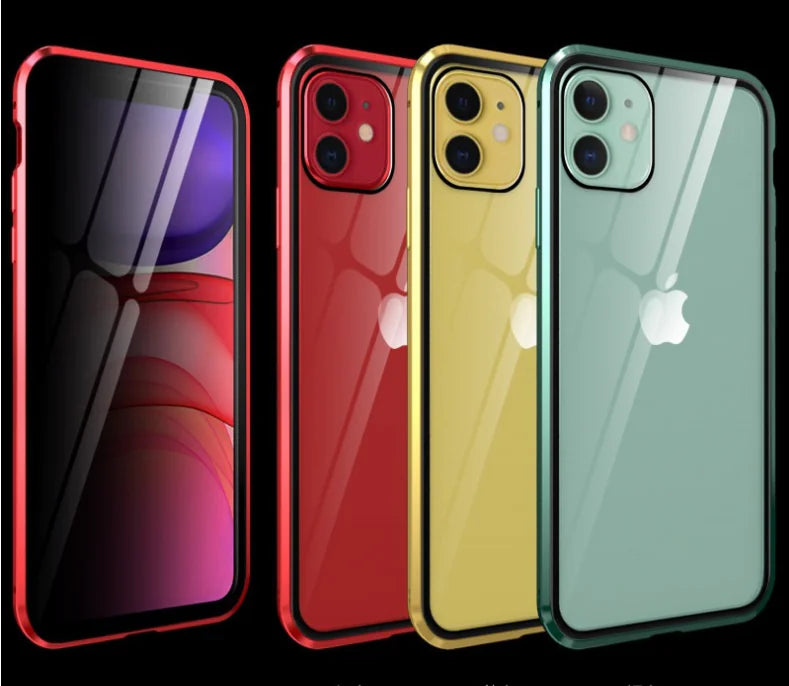 Double-Sided Glass Magnetic Phone Case for Apple