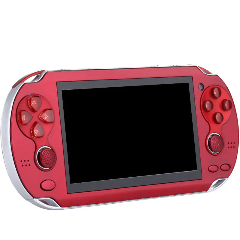 Portable PSP Game Console with Dual Joysticks – 4.3" HD Screen, 8GB, Camera, NES/32-Bit Retro Gaming (Red)