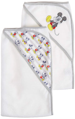 Disney Mickey Mouse Baby 2 Pack Rolled Hooded Towels