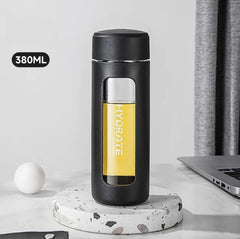 "Dual Layer Portable Glass Cup for Students"