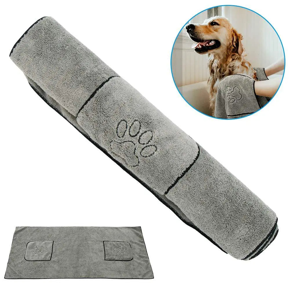 Super Absorbent Dog Bathrobe Towel – Ultra-Fine Microfiber, Fast-Drying Pet Drying Robe