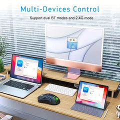 HXSJ 2.4G Wireless Mute Game Mouse – 4000DPI Adjustable, 6 Keys, USB Plug-and-Play (Black/White)