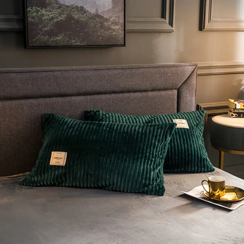 Warm Coral Flannel Pillowcase for Winter Comfort