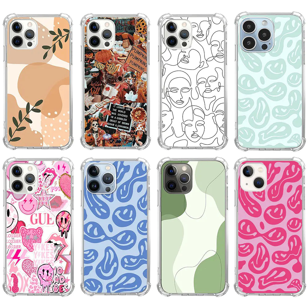 Artistic Hippy Rainbow Smiley Flower Case for iPhone 15 Pro Max