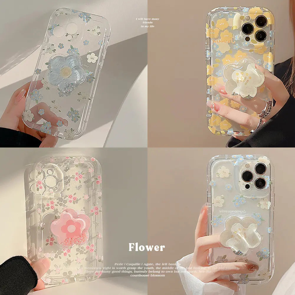 Floral Shell Case for iPhone 13/14/15 Pro Max