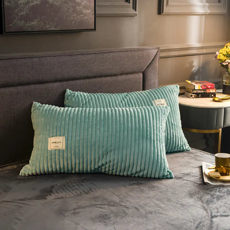 Warm Coral Flannel Pillowcase for Winter Comfort