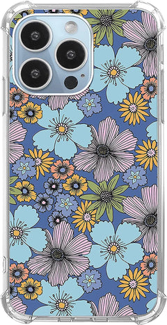 Artistic Hippy Rainbow Smiley Flower Case for iPhone 15 Pro Max