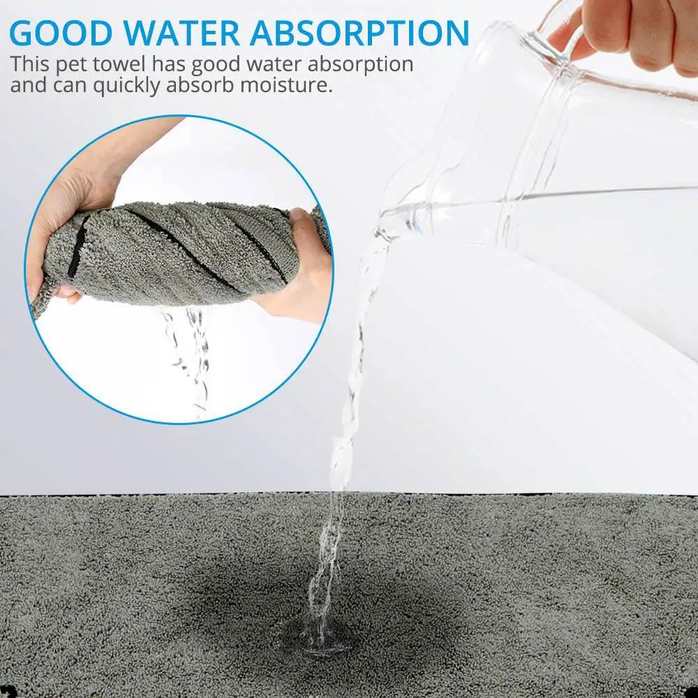 Super Absorbent Dog Bathrobe Towel – Ultra-Fine Microfiber, Fast-Drying Pet Drying Robe