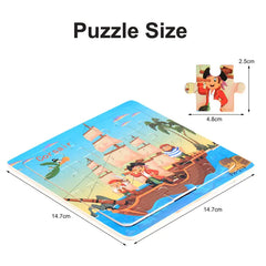 20-Piece Montessori 3D Cartoon Animal Car Puzzle