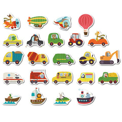 Animal Transportation Map and Fruit Vegetable Puzzle Toy