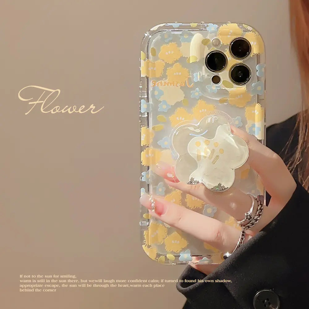Floral Shell Case for iPhone 13/14/15 Pro Max