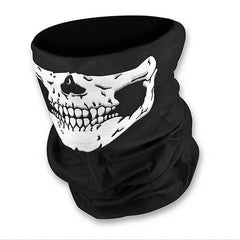 Halloween Skull Mask & Skeleton Gloves Set – Multi-Purpose Scarf Chin Mask (19" × 9.5")