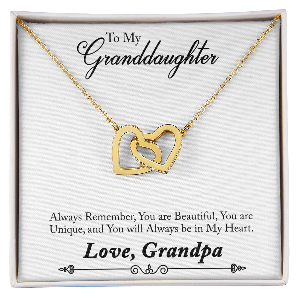 Interlocking Hearts Necklace - For Granddaughter From Grandpa