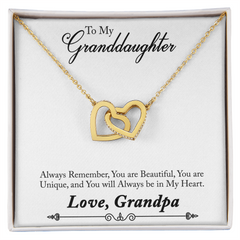 Interlocking Hearts Necklace - For Granddaughter From Grandpa