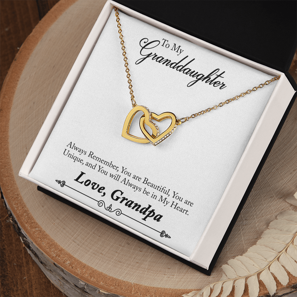 Interlocking Hearts Necklace - For Granddaughter From Grandpa