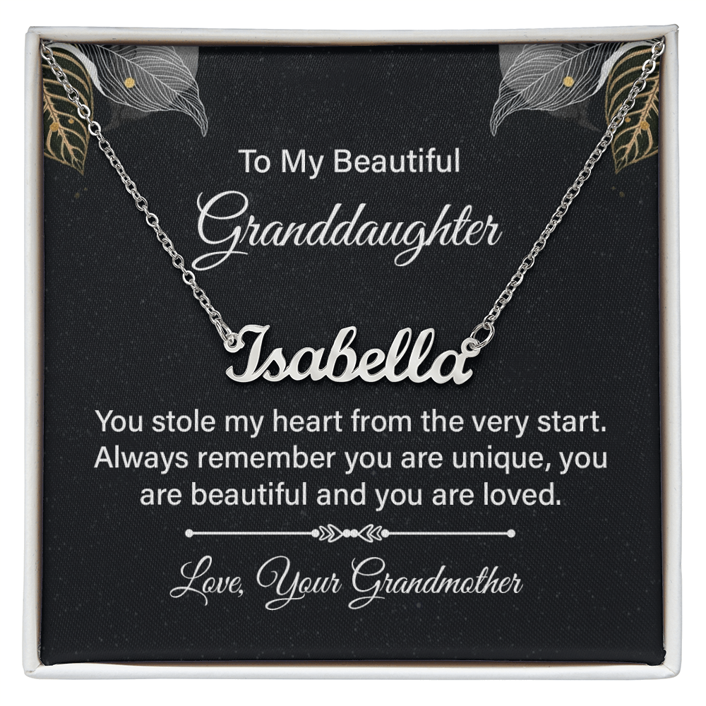 Custom Name Necklace - For Granddaughter From Grandmother