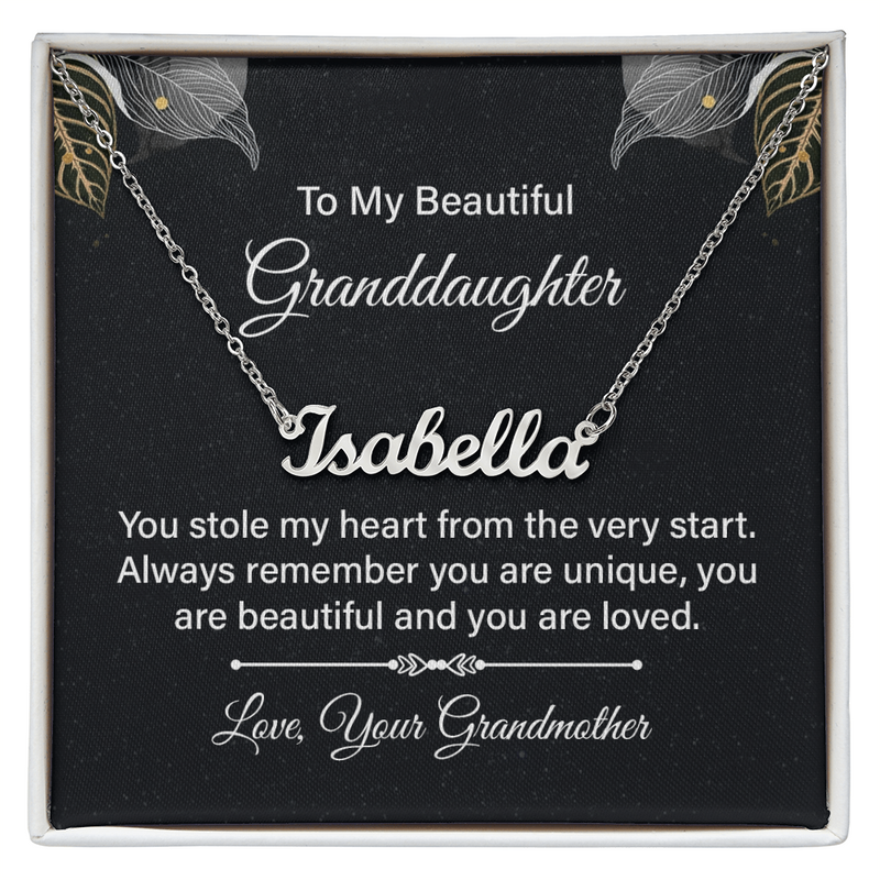 Custom Name Necklace - For Granddaughter From Grandmother