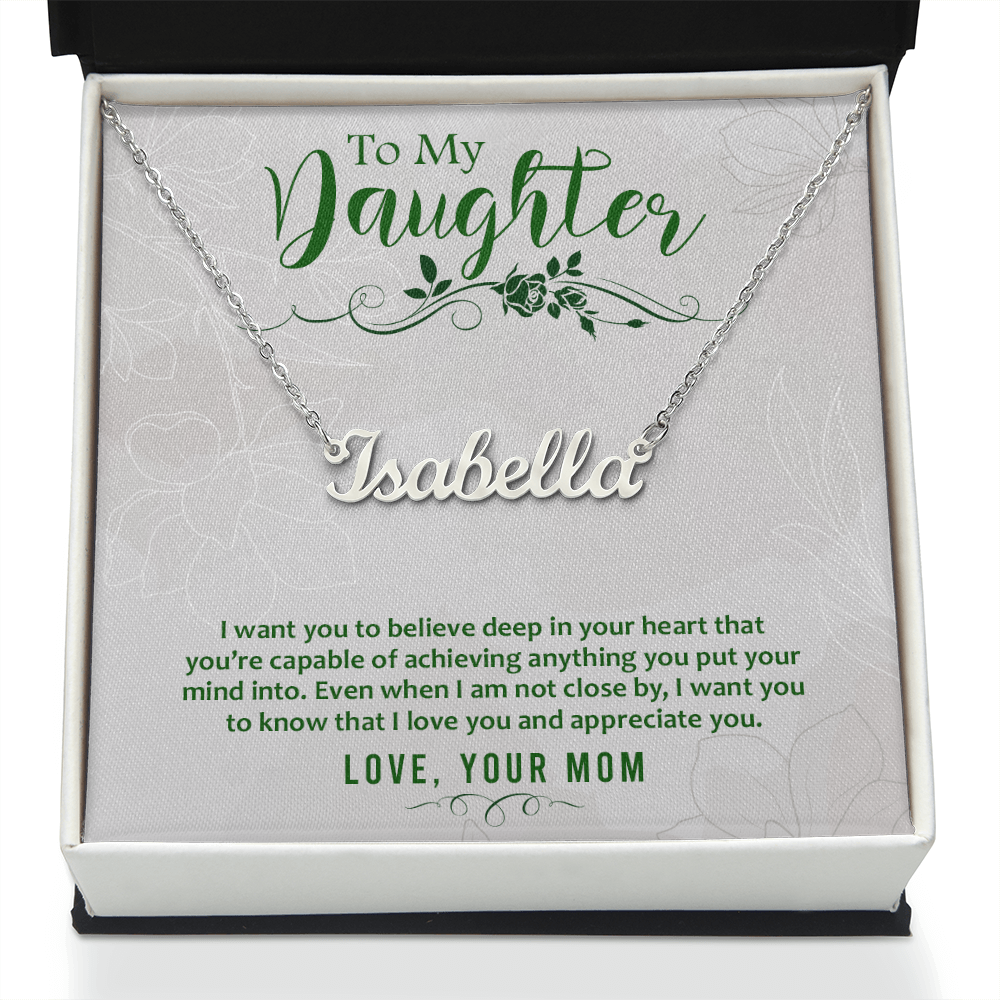 Custom Name Necklace - For Daughter From Mom