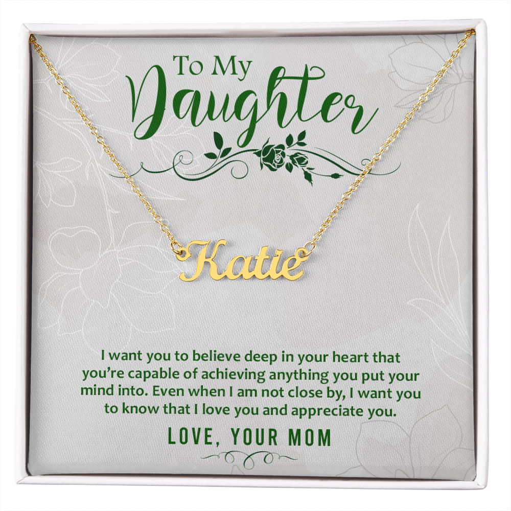 Custom Name Necklace - For Daughter From Mom