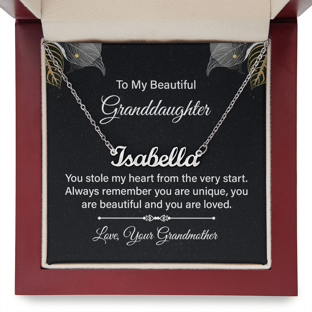 Custom Name Necklace - For Granddaughter From Grandmother