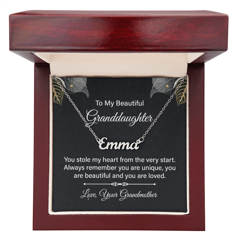 Custom Name Necklace - For Granddaughter From Grandmother