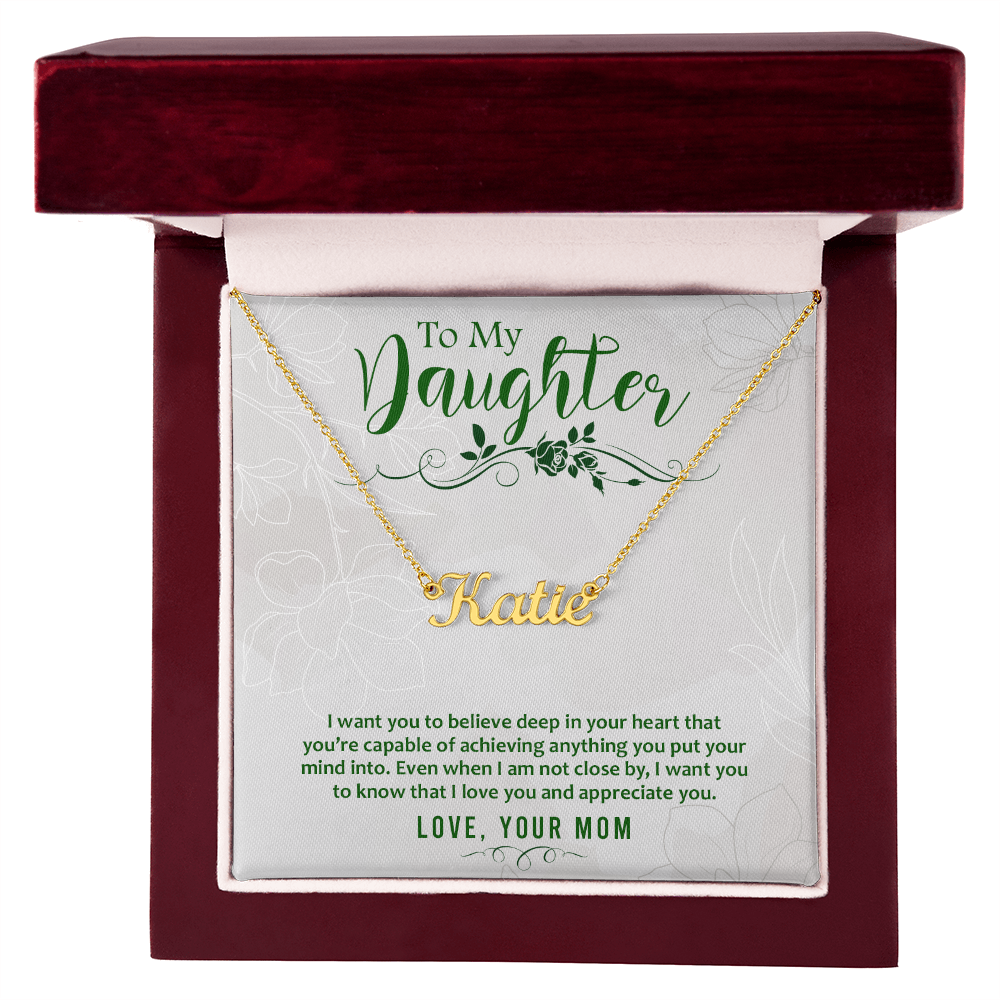 Custom Name Necklace - For Daughter From Mom