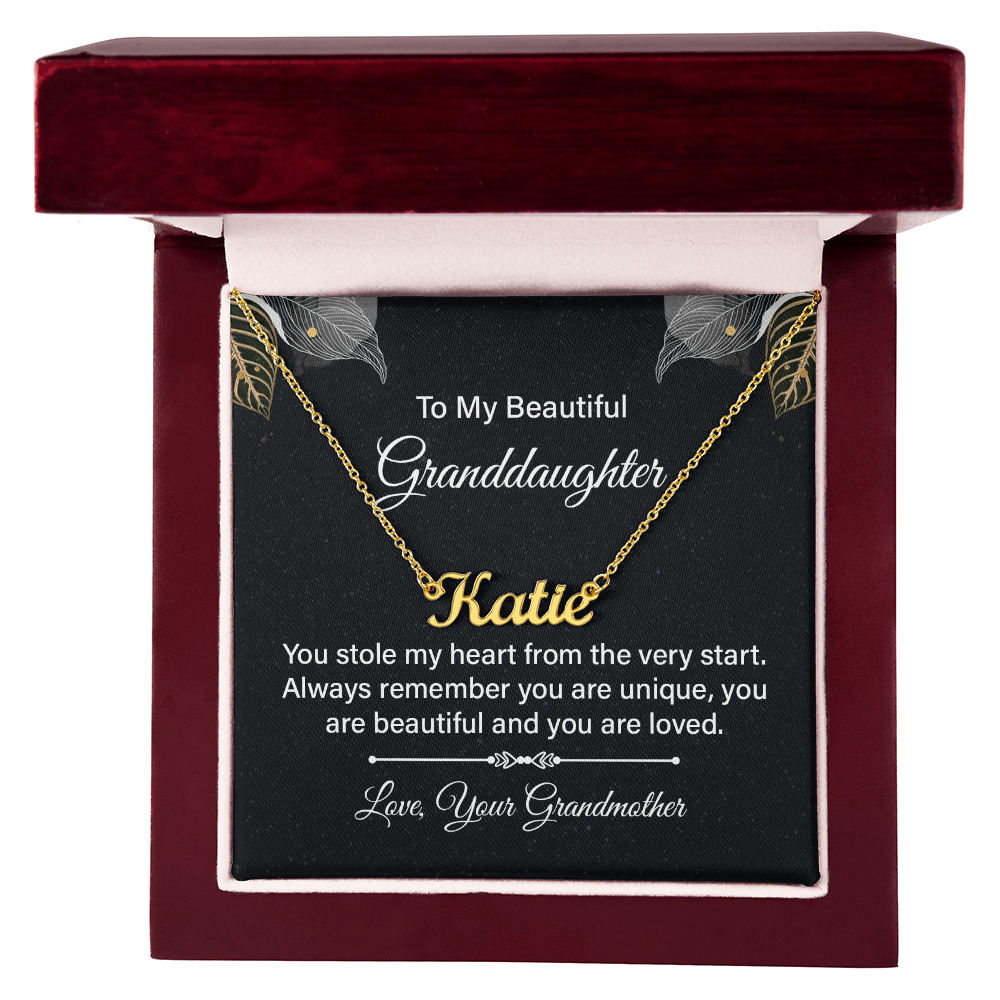 Custom Name Necklace - For Granddaughter From Grandmother