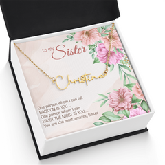 Signature Name Necklace - For My Sister