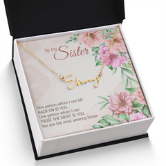 Signature Name Necklace - For My Sister