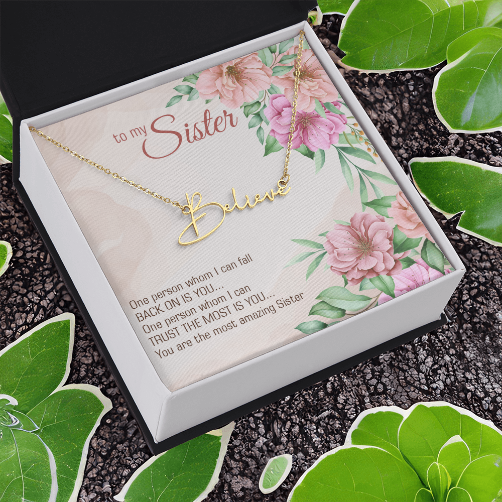 Signature Name Necklace - For My Sister