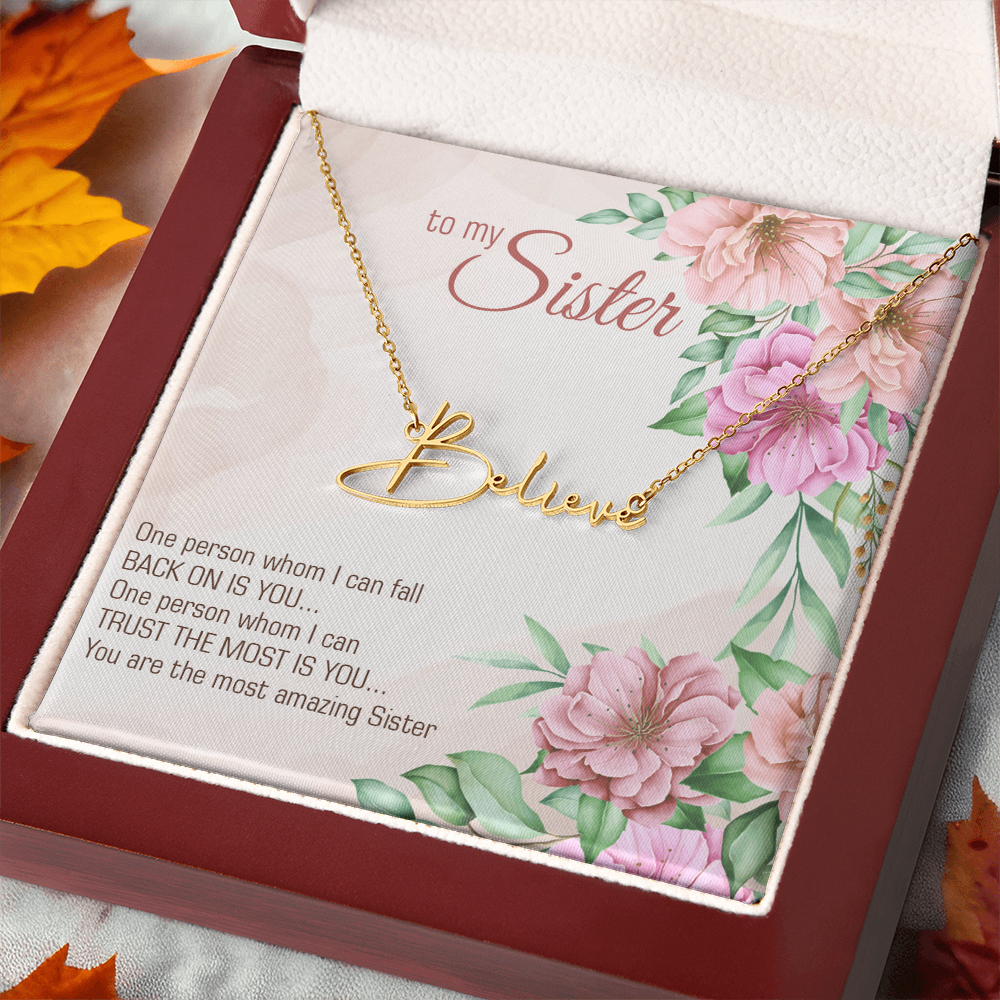 Signature Name Necklace - For My Sister