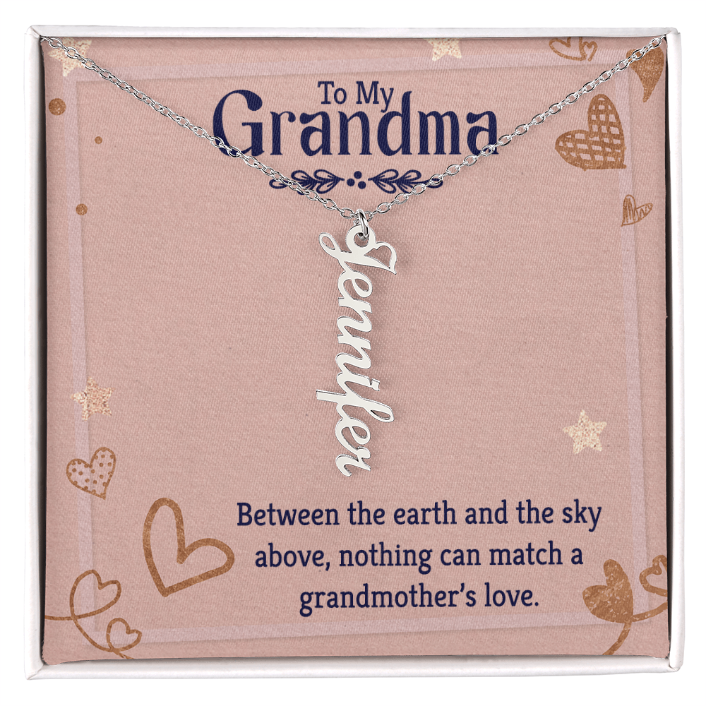 Vertical Name Necklace - For Grandma