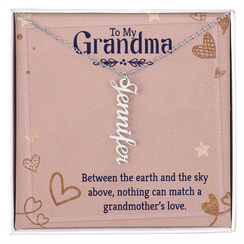 Vertical Name Necklace - For Grandma