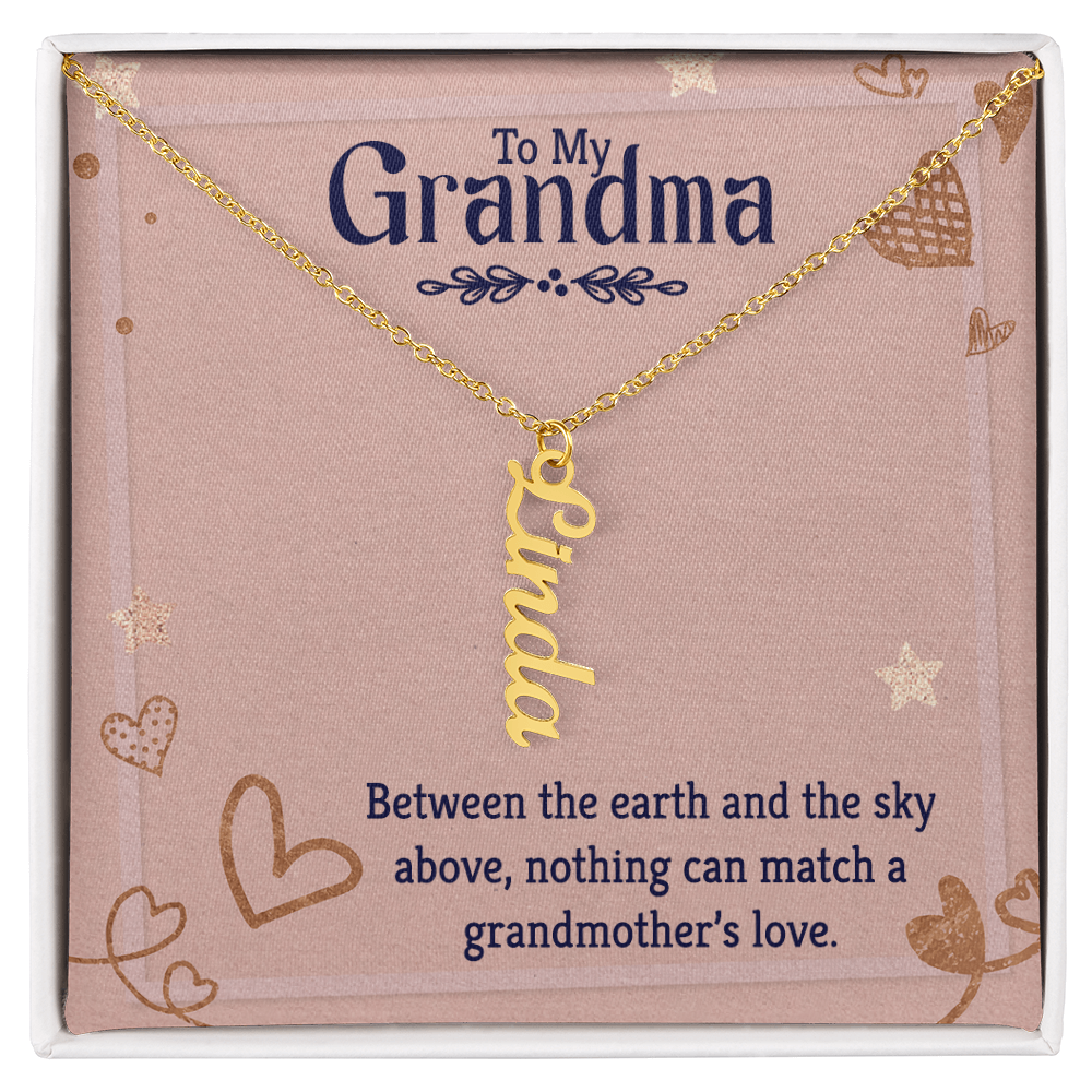 Vertical Name Necklace - For Grandma