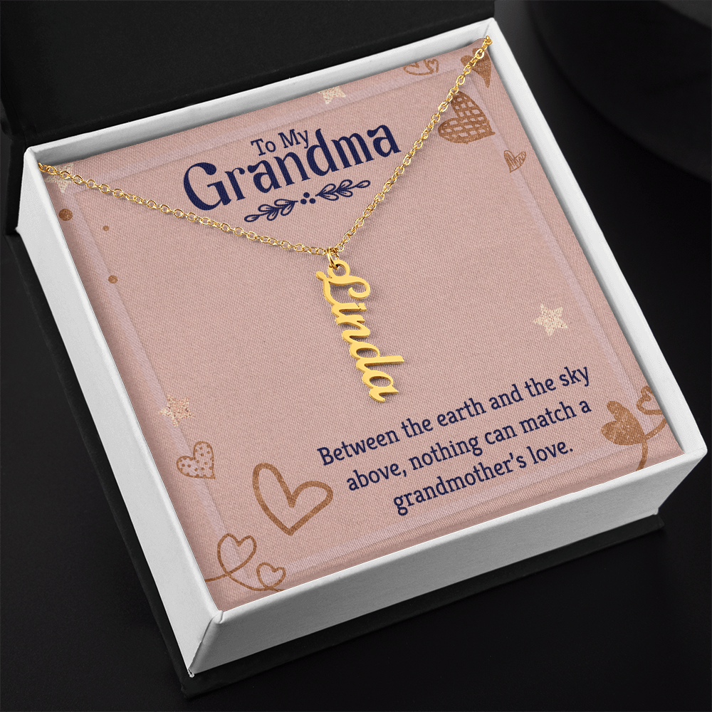 Vertical Name Necklace - For Grandma
