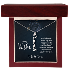 Vertical Name Necklace - For Wife
