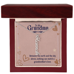 Vertical Name Necklace - For Grandma