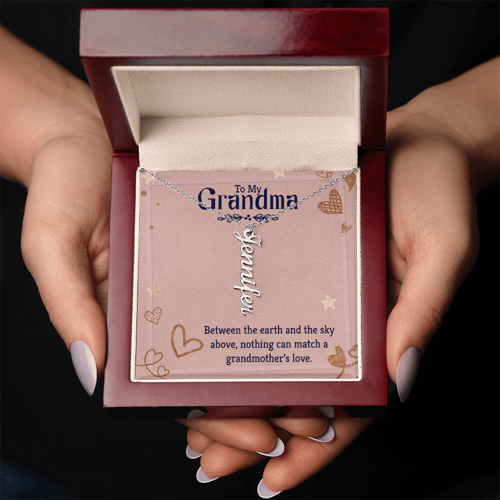 Vertical Name Necklace - For Grandma