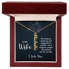 Vertical Name Necklace - For Wife