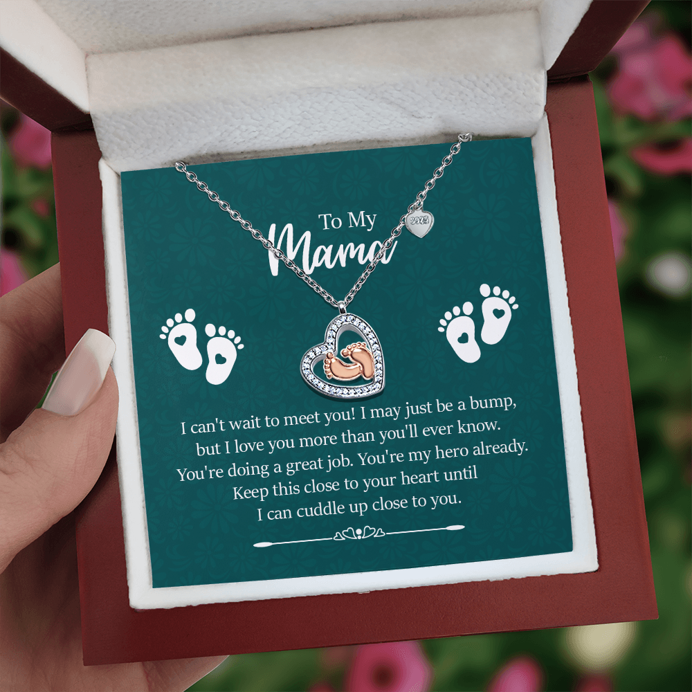 Baby Feet Heart Necklace - To My Mama