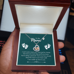 Baby Feet Heart Necklace - To My Mama