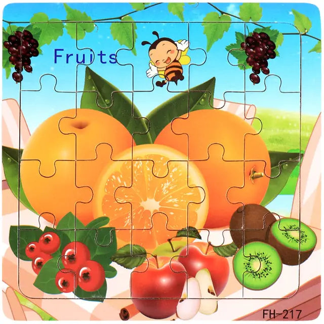 20-Piece Montessori 3D Cartoon Animal Car Puzzle