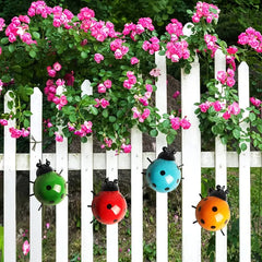 Metal Ladybug Wall Art – Indoor & Outdoor Garden Decor in Red, Green, Yellow, and Blue
