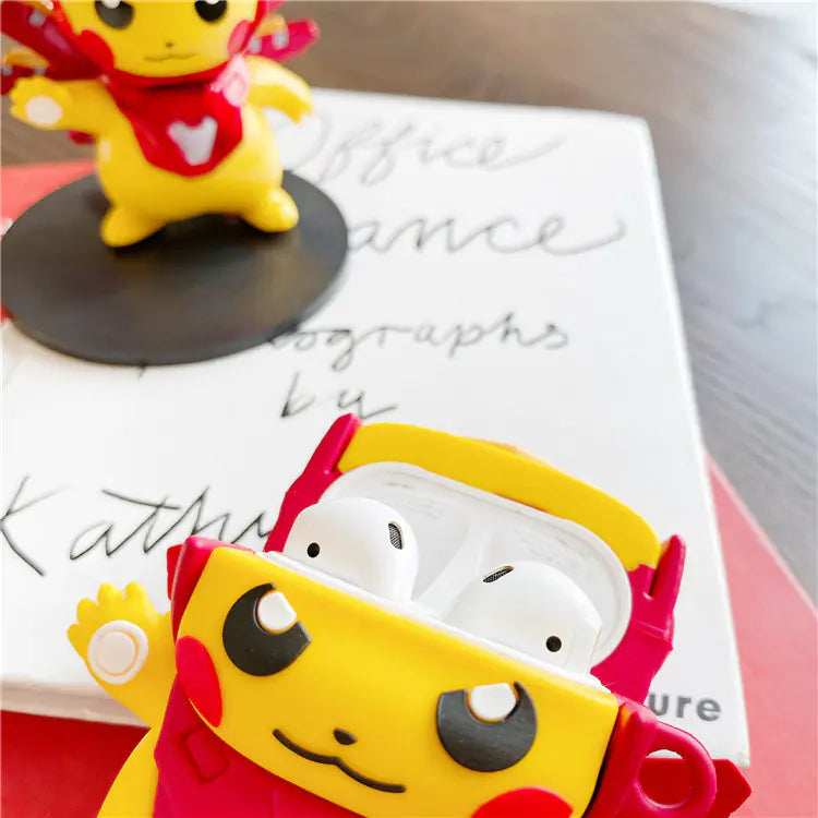 Iron Man 3D AirPods Case – Silicone Flip Cover for AirPods 1/2 & AirPods Pro (Lightweight 0.085 kg)