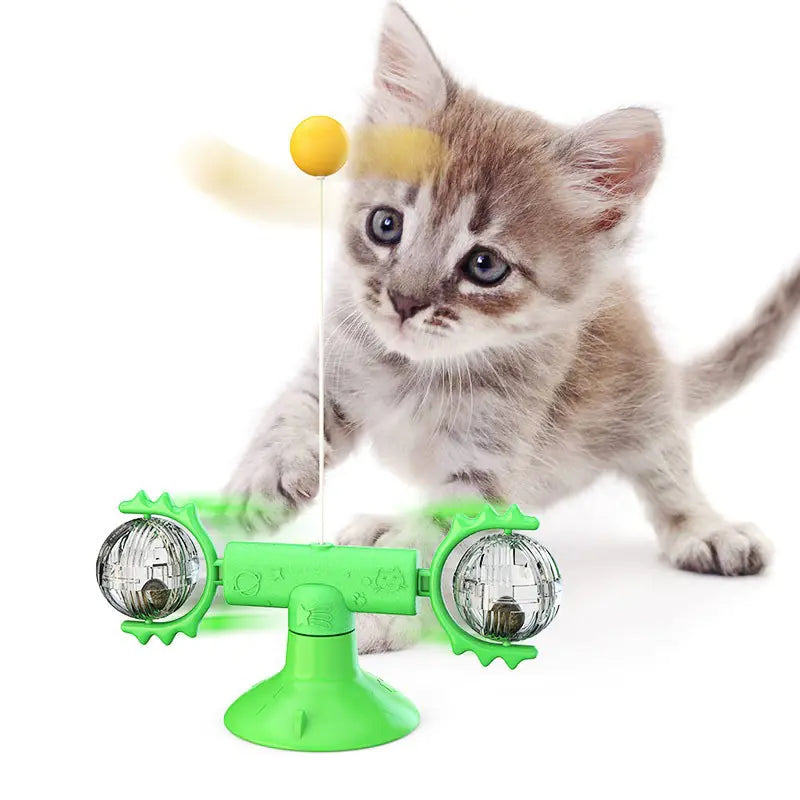 Rotating Cat Windmill Toy