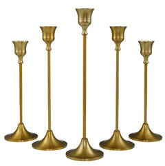 Elegant Vintage Gold Candle Holder – Antique Finish Centerpiece for Taper, Pillar & Votive Candles
