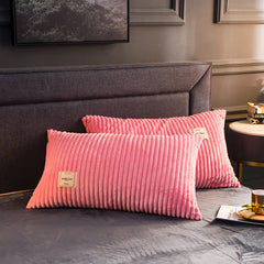 Warm Coral Flannel Pillowcase for Winter Comfort