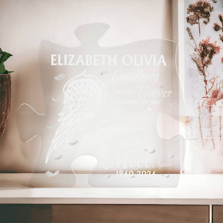 Personalized Memorial Acrylic Puzzle Plaque – Custom Name Remembrance Gift for Loved One