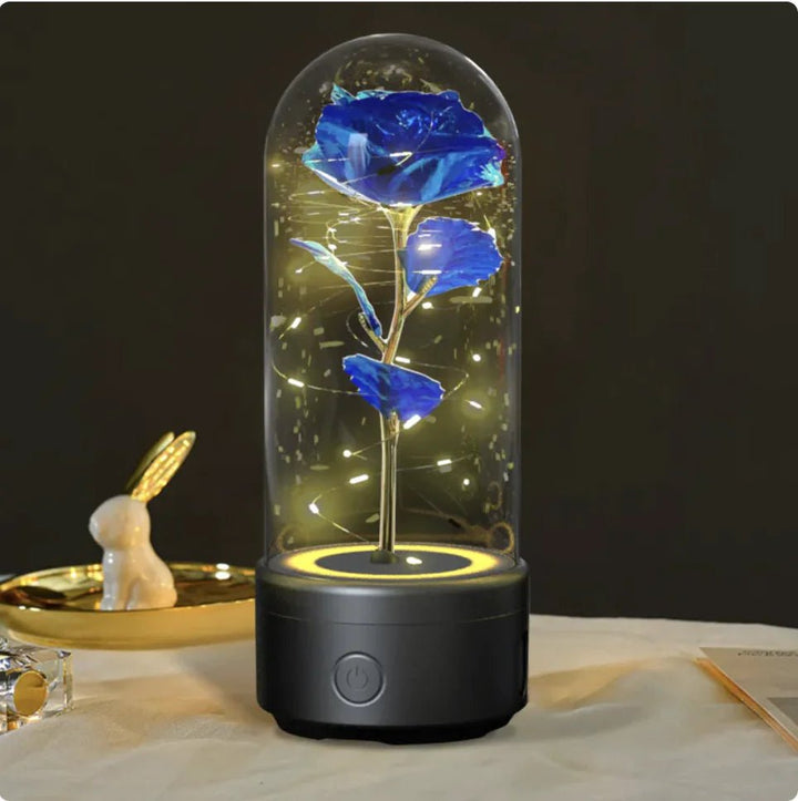 2 - in - 1 Rose LED Light & Bluetooth Speaker - Glass Cover - Whimsical Shoppe